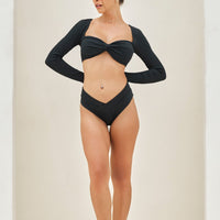 Crisscross Hourglass® Cheeky Bikini Bottoms - Black