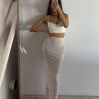 Oscar Maxi Skirt Beige