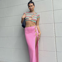 Jorde Knit Midi Skirt Pink