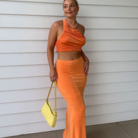 Harriette Maxi Skirt Orange