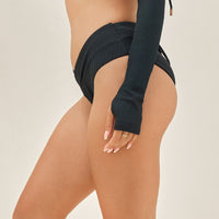 Crisscross Hourglass® Cheeky Bikini Bottoms - Black