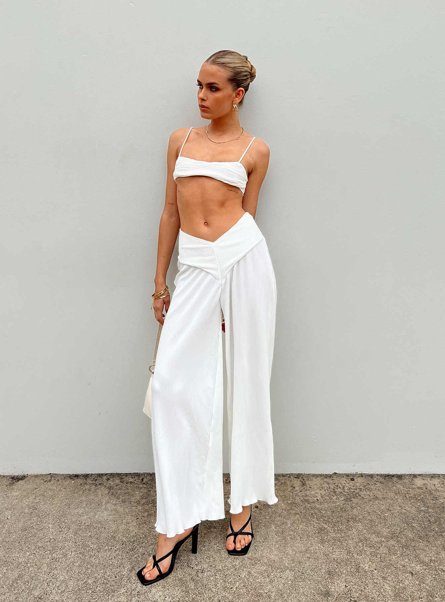 Mathea Plisse Pants Ivory