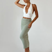 Rosella Midi Skirt Khaki