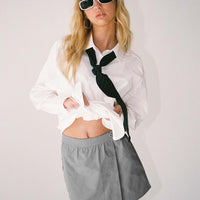 Not Going Home Mini Skirt Grey