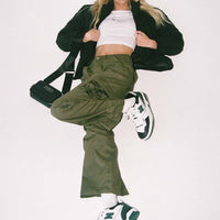 Paisley Tattoo Cargo Pants Khaki