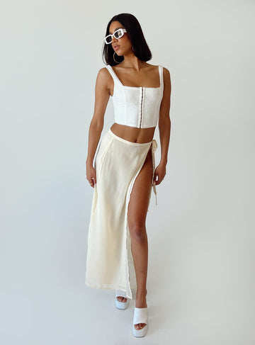 Tie Breaker Maxi Skirt Yellow