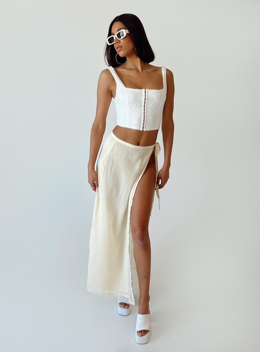 Tie Breaker Maxi Skirt Yellow