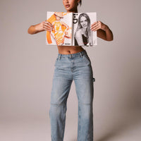 Rihanna Split Hem Jeans Mid Blue