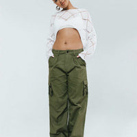 Paisley Tattoo Cargo Pants Khaki