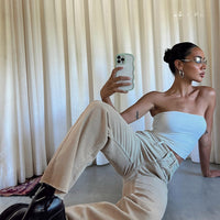 Kalinda Jeans Beige Cord