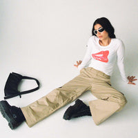 Luna Mid Rise Cargo Pants Beige Petite