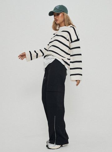 Presson Cargo Pants Washed Black