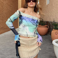 Macaulay Knit Mini Skirt Beige