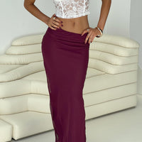 Devon Maxi Skirt Burgundy