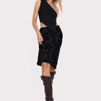 Devore Midi Skirt Black