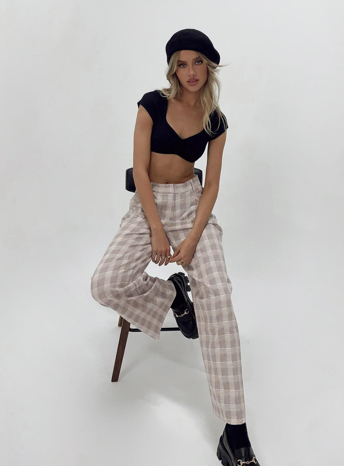 Mulholland Pants Beige Plaid