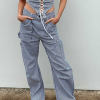 Miami Vice Pants Navy Pinstripe