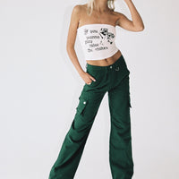 Paige Mid Rise Cargo Jean Denim Green Tall