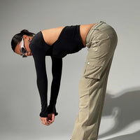 Paige Mid Rise Cargo Jean Sage