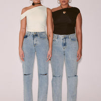 Holland High Rise Straight Leg Jeans Denim