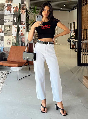 Leta Straight Leg Denim Jeans White