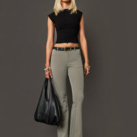 Mitsuki Mid Rise Pants Grey