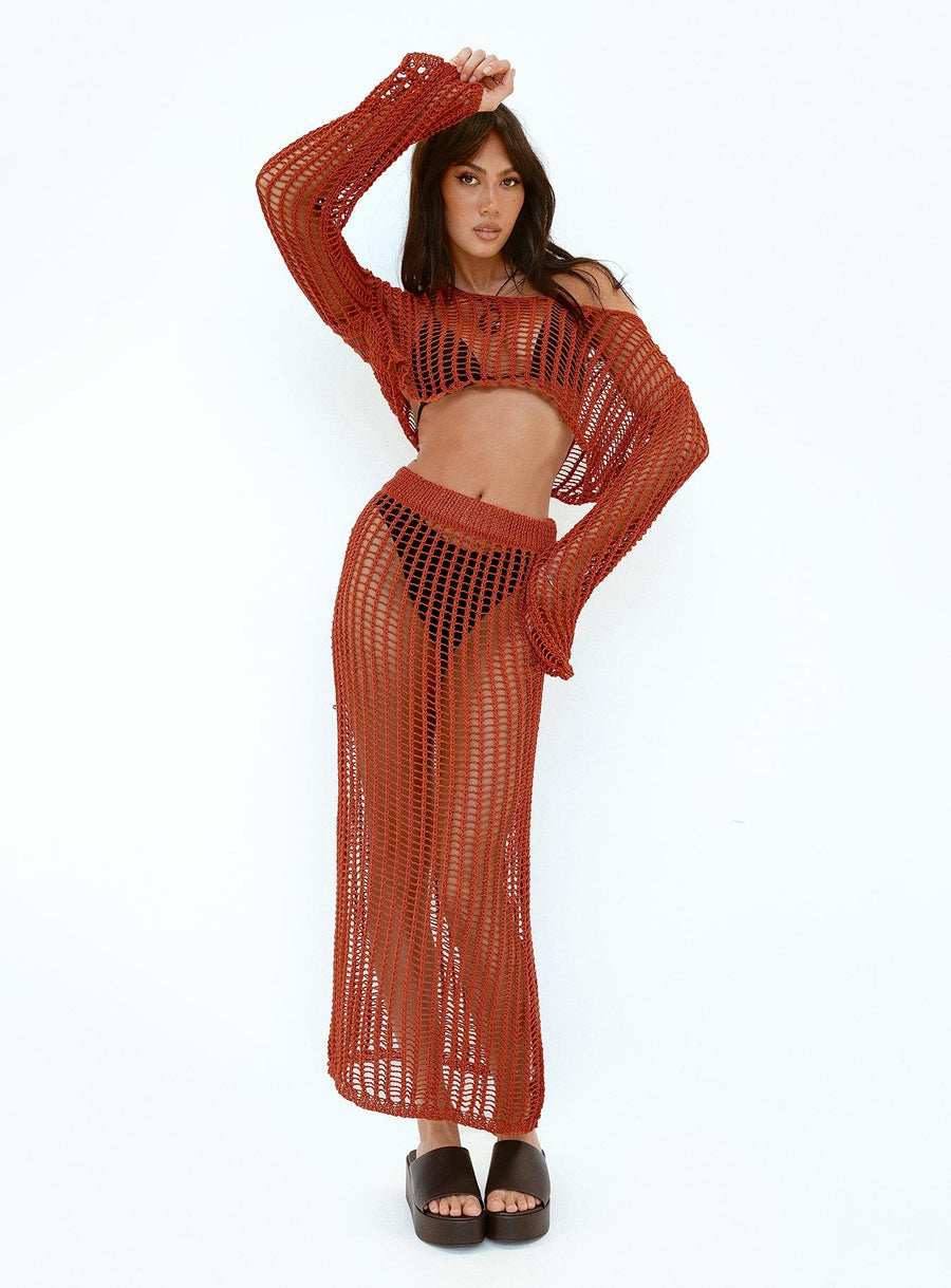 Florence Maxi Skirt Sienna Red