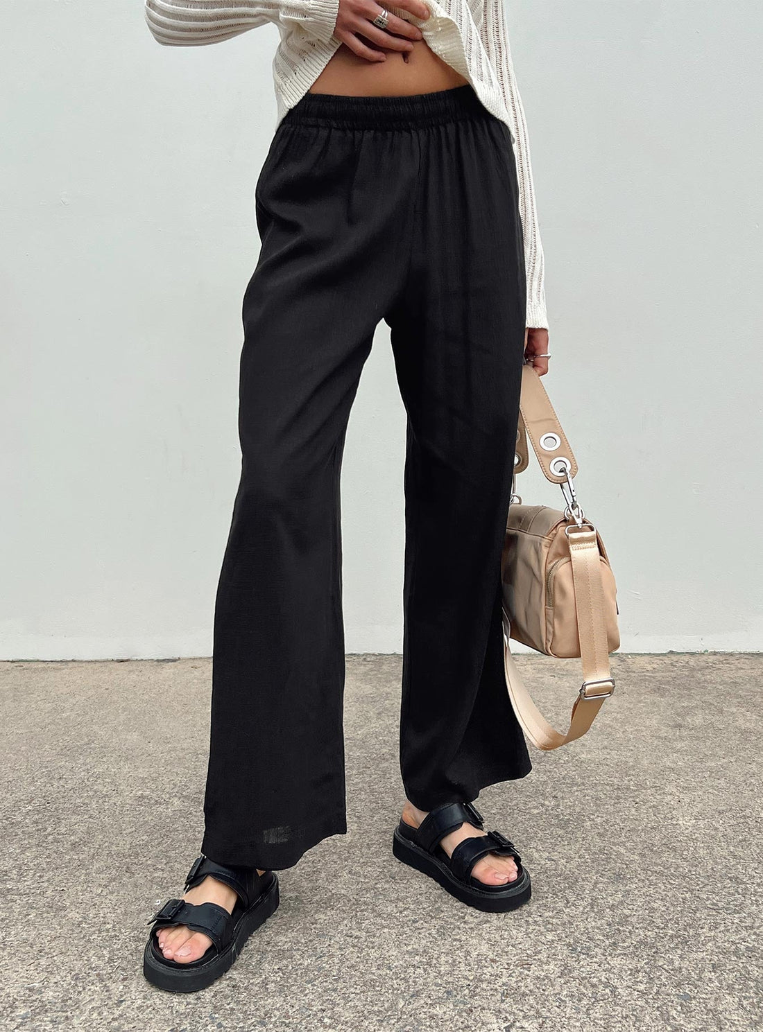 Louis Linen Blend Pants Black
