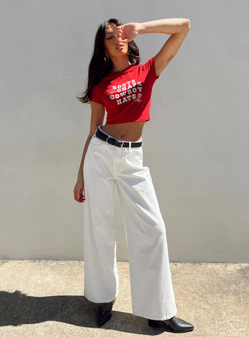 Patridge Wide Leg Jeans White