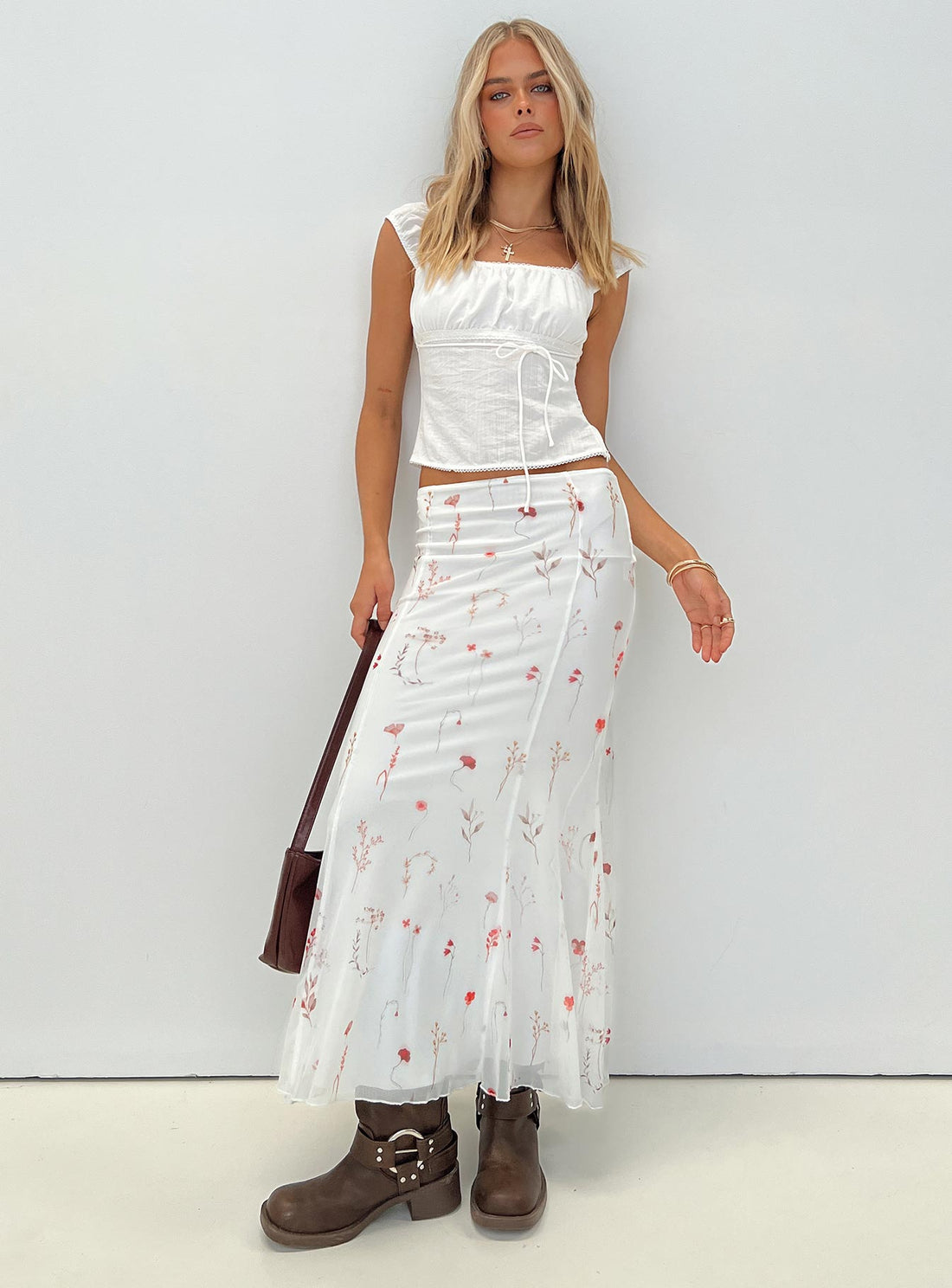 Breezewood Maxi Skirt White