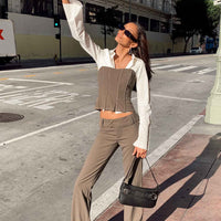 Motel Navida Trouser Pinstripe Brown