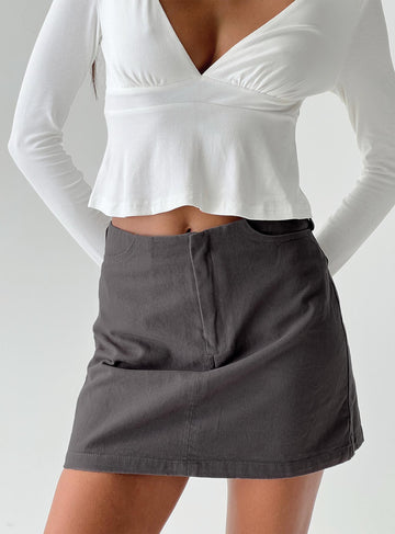 Sneak Peek Mini Skirt Slate