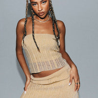 Macaulay Knit Mini Skirt Beige