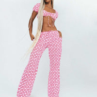 Motel Raya Trouser Apple Check Blush Red