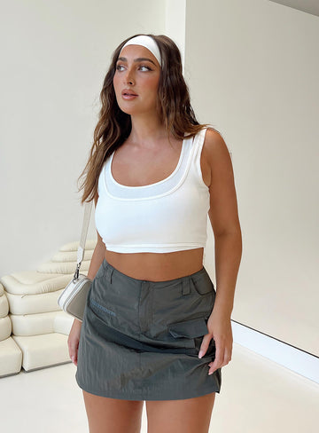 Wolf Cargo Mini Skirt Charcoal