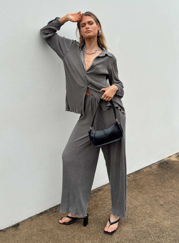 Cartmore Plisse Pants Charcoal