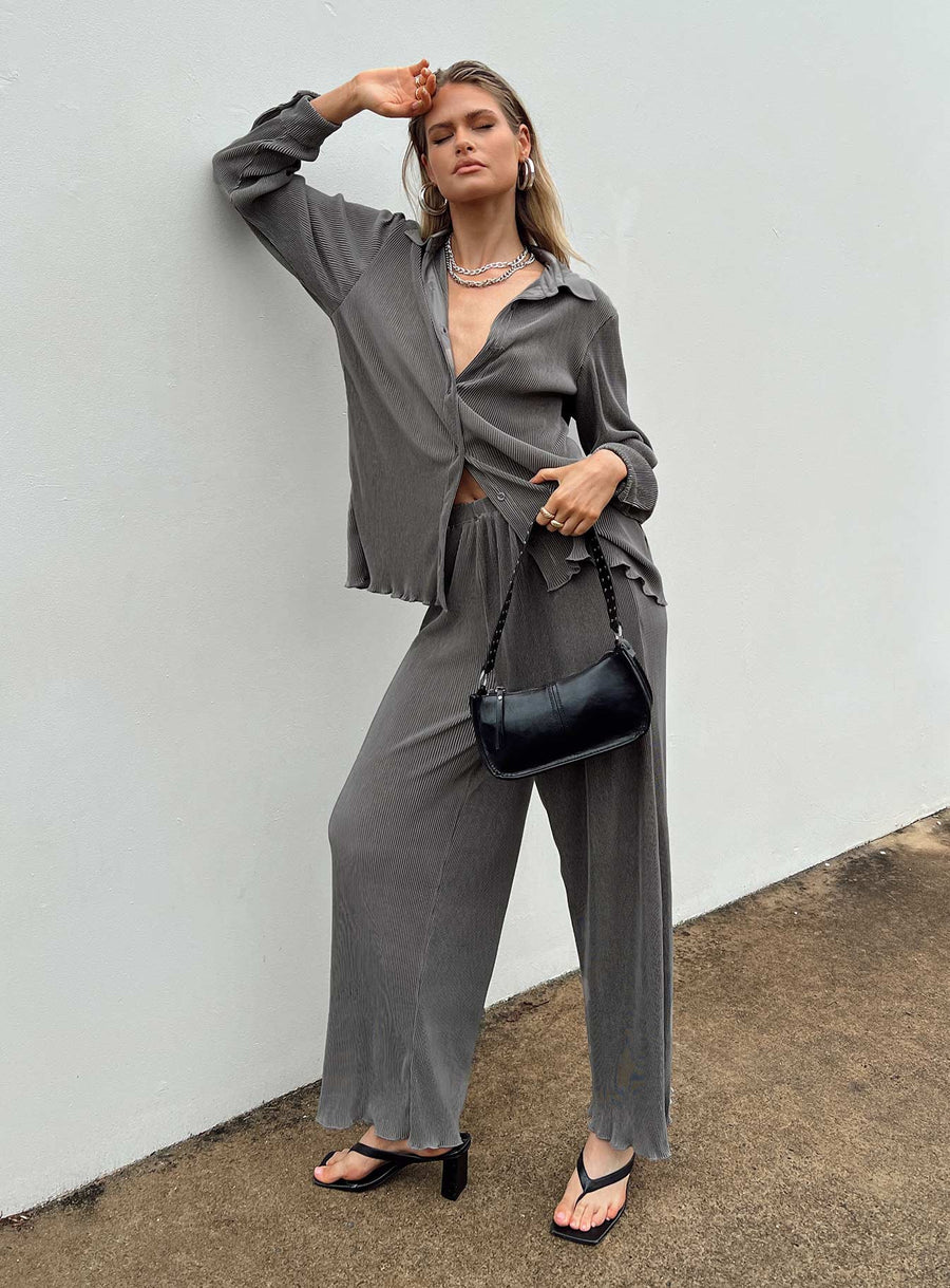 Cartmore Plisse Pants Charcoal