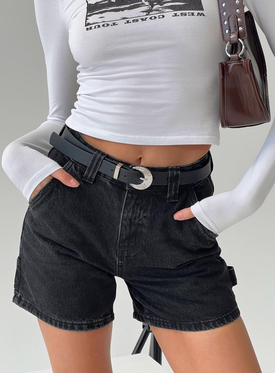 Lou Carpenter Denim Shorts Washed Black