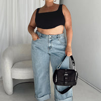 Ollie Straight Leg Jean Mid Wash Denim Curve