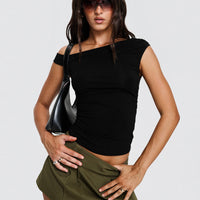 Leon Cargo Mini Skirt Olive