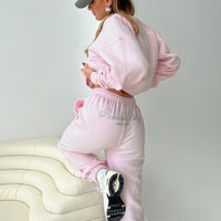 Princess Polly Track Pants Script Baby Pink / Grey