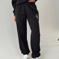 Princess Polly Track Pants Script Black / Ivory