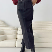 Markanna Denim Midi Skirt Black