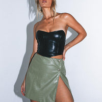 Marilyn PU Mini Skirt Green