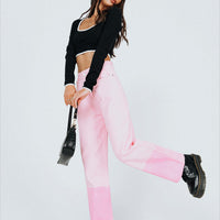 Cameran Straight Leg Denim Jeans Pink