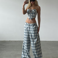 JGR & STN Cami Plaid Trouser Blue Check