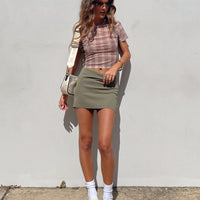Karley Low Waist Mini Skirt Green