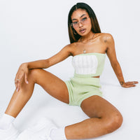 Cal Cable Knit Shorts Green