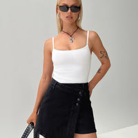 Kaycie Wrap Skort Black Denim