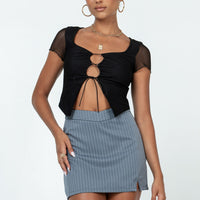 Jarden Mini Skirt Grey Pinstripe